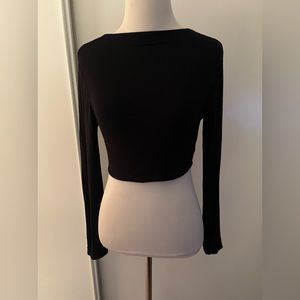 Naked wardrobe black crop top Sz S